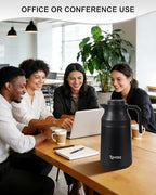 2 PCS Thermal Coffee Carafe Insulated Stainless Steel Coffee Carafe for Hot Liquid Vacuum Thermal Pot Creamer Pitcher Dispenser Keeping Hot Water Milk(Black/Black 68 oz) - Image 6
