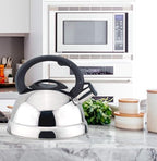 J&V TEXTILES Stainless Steel Whistling Tea Kettle, 3-Quart (Silver)* - Image 4