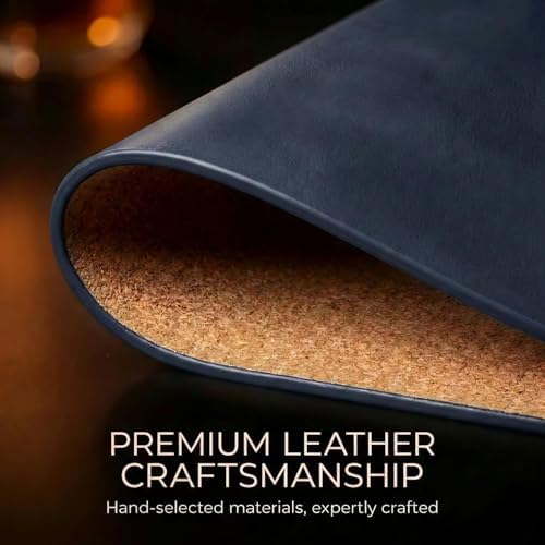 Premium Oval Faux Leather Placemat & Coaster Set with Innovative Cork-Look Printed Base，4/6/8-Piece Sets & 8 Colors，Non-Slip Dining Table Mats for Kitchen Dining - Image 6