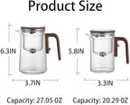 800ML/27OZ Witchcraft Magic Glass Teapot with Infuser Strainer and Lid for Loose Leaf Tea Herbal, Magnetic Water Separation Tea Maker Kettle Clear Tea Pot (Without Cups) - Image 3