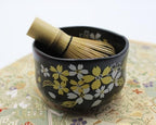 Japanese Traditional Mino Ware Handcrafted Mini Matcha Chawan Tea Bowl Cup Set With Chasen Bamboo Tea Whisk Ceremony Tableware Pottery (Tenmoku Sakura) - Image 3
