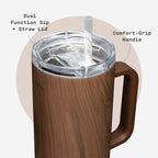 Corkcicle Cruiser Tumbler with Handle & Straw, 40 oz, Walnut Wood - Image 5