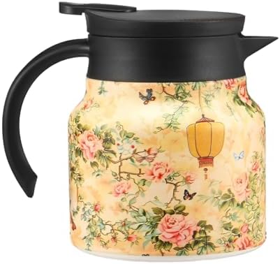 Vintage Floral Tea Stainless Steel Tea Kettle Drip-Proof Tea Pot With Tea Infuser Mini Thermo Coffee Pot Home Teaware (Style 14) by Unknown