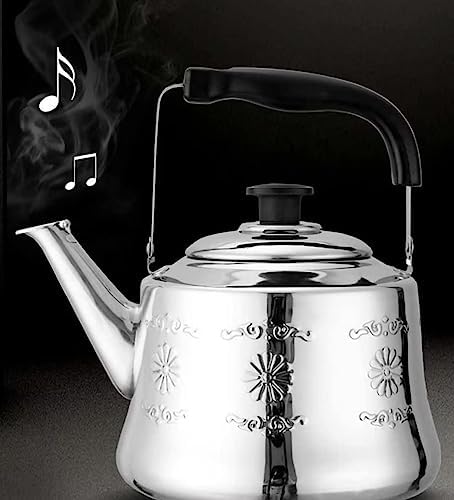 Stovetop Teapot For Home And Restaurant Stainless Steel Whistling Kettle Whistle Tea With Handle Stovetop Teapot For Gas Stove Induction Cooker(6L) - Image 3