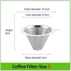 Genérico Reusable Coffee Filter Holder Double Layer 304 Stainless Steel Tea Strainer Making Tool(Size S) - Image 2