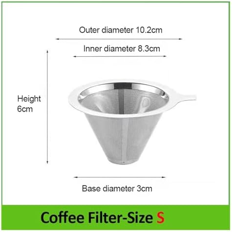 Genérico Reusable Coffee Filter Holder Double Layer 304 Stainless Steel Tea Strainer Making Tool(Size S) - Image 2