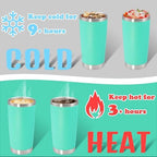 20 oz Tumbler Insulated Tumblers Stainless Steel Coffee Mug,LightBlue 6PCS - Image 4