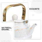 Marble Pattern Enamel Tea Kettle, 1.7L Stovetop Water Kettle for Home Use, Suitable for Gas Furnace and Induction Cooker, Ideal for Brewing Tea, Coffee, and More - Image 7
