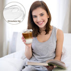 12 oz Round Bottom Clear Plastic Cups with Strawless Sip Lids, 100 Pack - Image 5