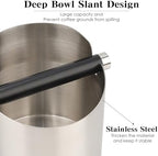 Italian Espresso Tapping Box, Stainless Steel Coffee Grinding Tapping Box, With Detachable Tapping Rod And Anti Slip Rubber Base (Silver) - Image 5