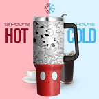 40 Oz Tumbler With Handle and Straw, Reusable Stainless Steel Travel Mug Keeps Drinks Cold & Hot, Leak Proof Insulated Tumbler for Water, Iced Coffee or Iced Tea for Woman Girl - Image 4