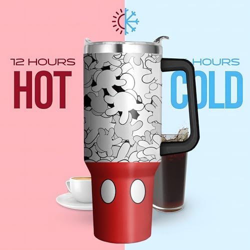 40 Oz Tumbler With Handle and Straw, Reusable Stainless Steel Travel Mug Keeps Drinks Cold & Hot, Leak Proof Insulated Tumbler for Water, Iced Coffee or Iced Tea for Woman Girl - Image 4