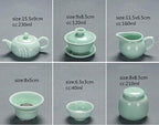 Chinese celadon exquisite ceramic tea set kettle tea cup plastic tray porcelain tea set travel tea set best gifts-D (J) - Image 3