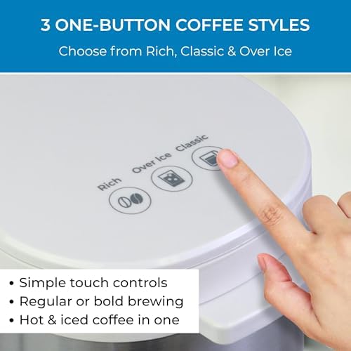 Kenmore Single Serve Coffee Maker – 6–12 Oz Brew Sizes, Compatible with Keurig K‑Cup Pods & Ground Coffee, One Cup Brewer, Travel Mug Friendly, Auto Shut‑Off, Hot & Iced maquina de cafe, White - Image 5