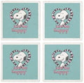CafePress Snoopy Just Be Happy Full Bleed Tumbled Stone - Set of 4 Coasters Set of 4 by CafePress
