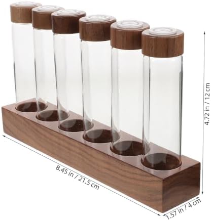 ULTECHNOVO Glass Coffee Bean Storage Bottles Airtight Lids with Wooden Base - Image 2