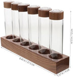 Coffee Bean Storage Bottles with Wooden Stand, Glass Airtight Lids - Image 2