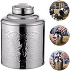 Tea Jars Storage Tea Jars Storage, Stainless Steel Tea Canister Silver Kitchen Food Storage Jars 100g Tea Tin Coffee Dispenser with Sealed Lids Airtight Loose Leaf Tea Container (Silver 14X10.5X6.5CM) - Image 5