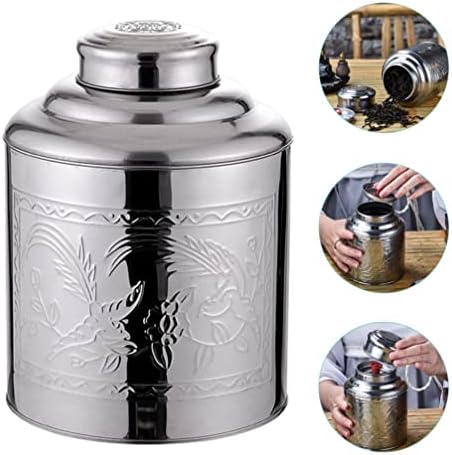 Tea Jars Storage Tea Jars Storage, Stainless Steel Tea Canister Silver Kitchen Food Storage Jars 100g Tea Tin Coffee Dispenser with Sealed Lids Airtight Loose Leaf Tea Container (Silver 14X10.5X6.5CM) - Image 5