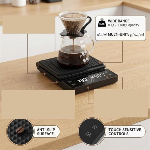 Digital Coffee Scale 3kg/0.1g with Timer, Multifunction Kitchen Scale - Image 4