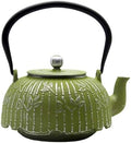 YJX 40.6oz Small Tea Kettle for Stovetop, Green Cast Iron Teapot by YJX