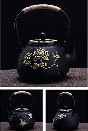 tetsubin Cast iron Tea Kettle workshop Healthy japanese Tea pot with Stainless Steel Infuser（40 oz） - Image 2