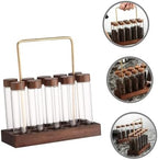 Coffee Bean Storage Tube Glass with Wooden Stand - Image 6