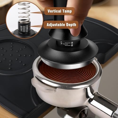 Espresso Tamper Set 51mm/53mm/58mm for DeLonghi EC260 Stilosa 2020–2026, Adjustable Calibrated Coffee Tamper & Distributor Kit, Barista Accessories for Espresso Machine,C 58mm Espresso Set - Image 5