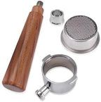 Compatible With Delonghi，Stilosa EC260BK,ECP3420,ECP3120 BCO421.S 304 Stainless Steel,51mm Bottomless Portafilter Naked Filter Replacement(2 Ears-Black Wood) - Image 6