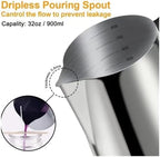 Milk Frother Cup,Coffee Jug,600/900ml 304 Stainless Steel Insulated Handle Wax Cup Espresso Craft Latte Milk Cream Foam Cup Home Café(900ml) - Image 6