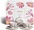 Aynsley Porcelain Tea Set Adult Ceramic Tea Set European Flower Painting Teapot Cup Saucer Spoon for Women Mom Gift (Fresh Style,5 Pcs) by Aynsley