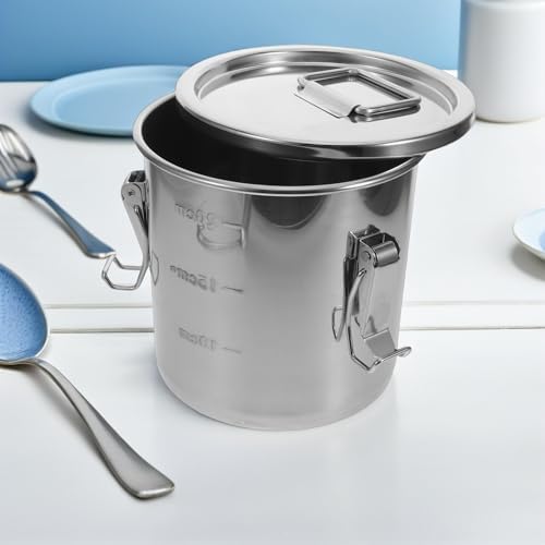 Abaodam 6l Stainless Steel Airtight Food Canister with Locking Clamp Lid - Image 5
