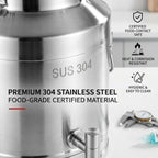 304 Stainless Steel Milk Can, 5-125L Beverage Dispenser Bucket with Spigot - Image 3