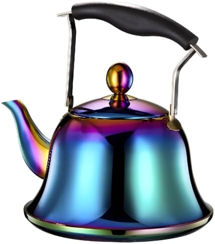 2 Liter Whistling Tea Kettle, Color Rainbow Mirror Finish Stainless Steel Stovetop Teakettle with Heat-Resistant Handle and Stylish Appearance, Suitable for All Stovetops by Toyosport