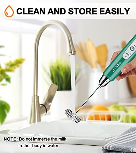 YUSWKO Milk Frother Handheld with 3 Heads, Electric Whisk Drink Foam Mixer with USB Rechargeable 3 Speeds, Mini Frother for Coffee Latte, Cappuccino, Hot Chocolate, Egg - Image 6