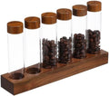 VICASKY Glass Coffee Bean Storage Tubes 0.6oz with Wooden Display Stand by VICASKY