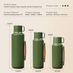 316 Stainless Steel Water Bottle 50 oz with Lidded Cup - Keep 24+ Hrs Warm for Hot & Cold Drinks - Leakproof Vacuum Insulated Thermal Flask with Handle for Travel Coffee - Image 2