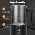 Milk Frother, 4-in-1 Milk Steamer and Frother, 13.5oz, Black - Image 3