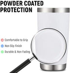 COMOOO 20oz White Tumbler Bulk with Straw Stainless Steel Insulated Coffee Tumbler Cups Double Wall Vacuum Travel Coffee Mug with Splash Proof Sliding Lid for Hot Cold Drinks (White, 4 Pack) - Image 4