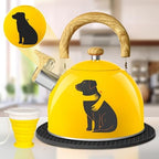 ARC 2-Quart Whistling Yellow Tea Kettle with Magic Color Changing Design by ARCUSA