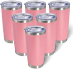 AIANJI 20oz Tumbler with Lid Stainless Steel Tumblers Insulated Mug Pink 6P by AIANJI