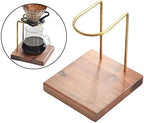 Pour Over Coffee Stand Coffee Drip Maker Stand Holder Dripper Stand Coffee Rack Brass Structure with Wooden Base for Quiet Suitable - Image 6