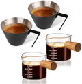YARRAMATE 100ML Metal Measuring Cups (Black) & 100ML Glass Measuring Cups by YARRAMATE
