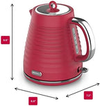 Homeart Riva Electric Kettle - With Removable Limescale Filter, Fast Boiling and Auto Shut-off, Ergonomic Handle and 360-Degree Base - 1.7L Capacity, Red - Image 4