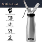 EurKitchen Aluminum Whipped Cream Dispenser - N2O Chargers Not Included - Image 4