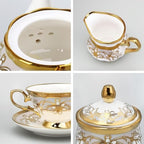 fanquare 21 Pieces Royal Floral Porcelain Tea Set with Sugar Bowl Creamer - Image 2