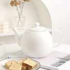 Sweejar Ceramic Tea Pots,40OZ Porcelain Teapot with Infuser (White) - Image 3
