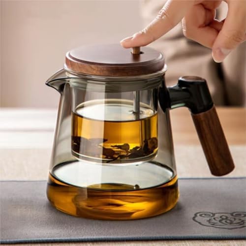 Glass Teapot Large Capacity with Removable Infuser for Home Office(Translucent Grey) - Image 3