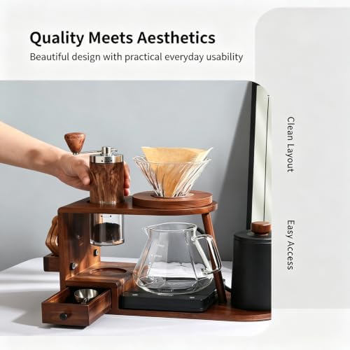 Coffee Organizer Stand, Pour Over Coffee Brewing Kit - Image 6