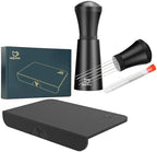 MEION Espresso Tamping Mat and Espresso Distribution Tool, Food Grade Silicone Tamper Mat, Espresso Coffee Stirrer (Black) by MEIONESPRESSOTOOLS